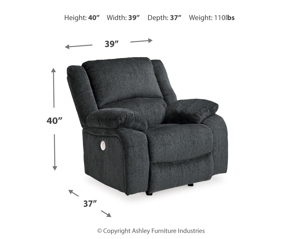 Furniture City Laplace - Ashley Furniture - DraycollLiving Room - Power Rocker Recliner / Slate - 7650498