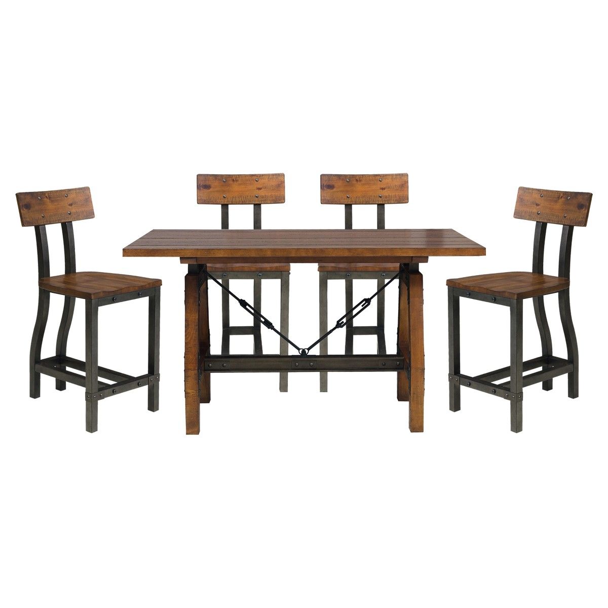 Holverson - 5 Piece Dining Room Set (Table & 4 Side Chairs) - Brown / Gray