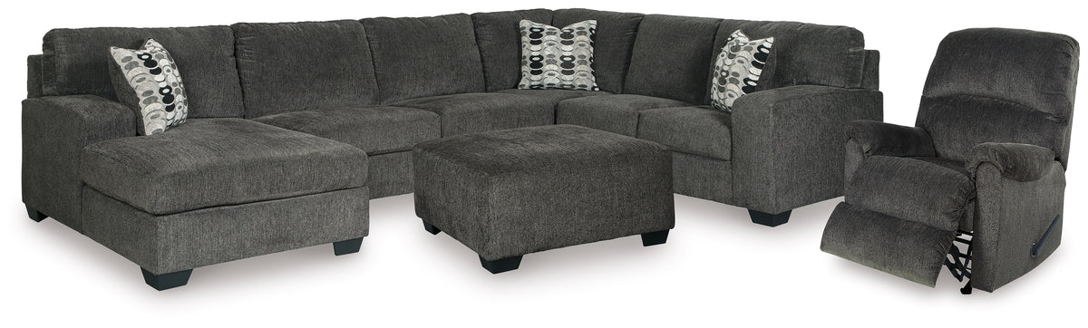 Furniture City Laplace - Ashley Furniture - Ballinasloe 3-Piece Sectional, Recliner and Ottoman - 3-Piece Sectional, Recliner and Ottoman - 80703U2