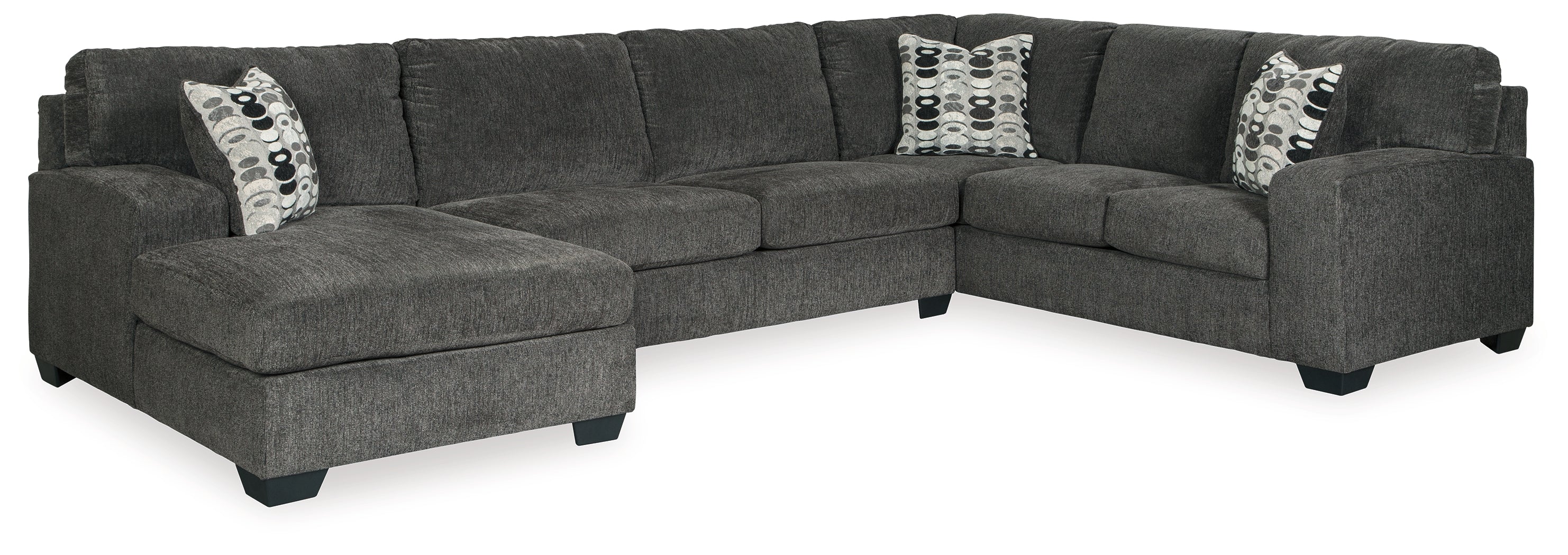 Furniture City Laplace - Ashley Furniture - Ballinasloe Sectionals - LAF 3-Piece Sectional with Chaise / Smoke - 80703S1