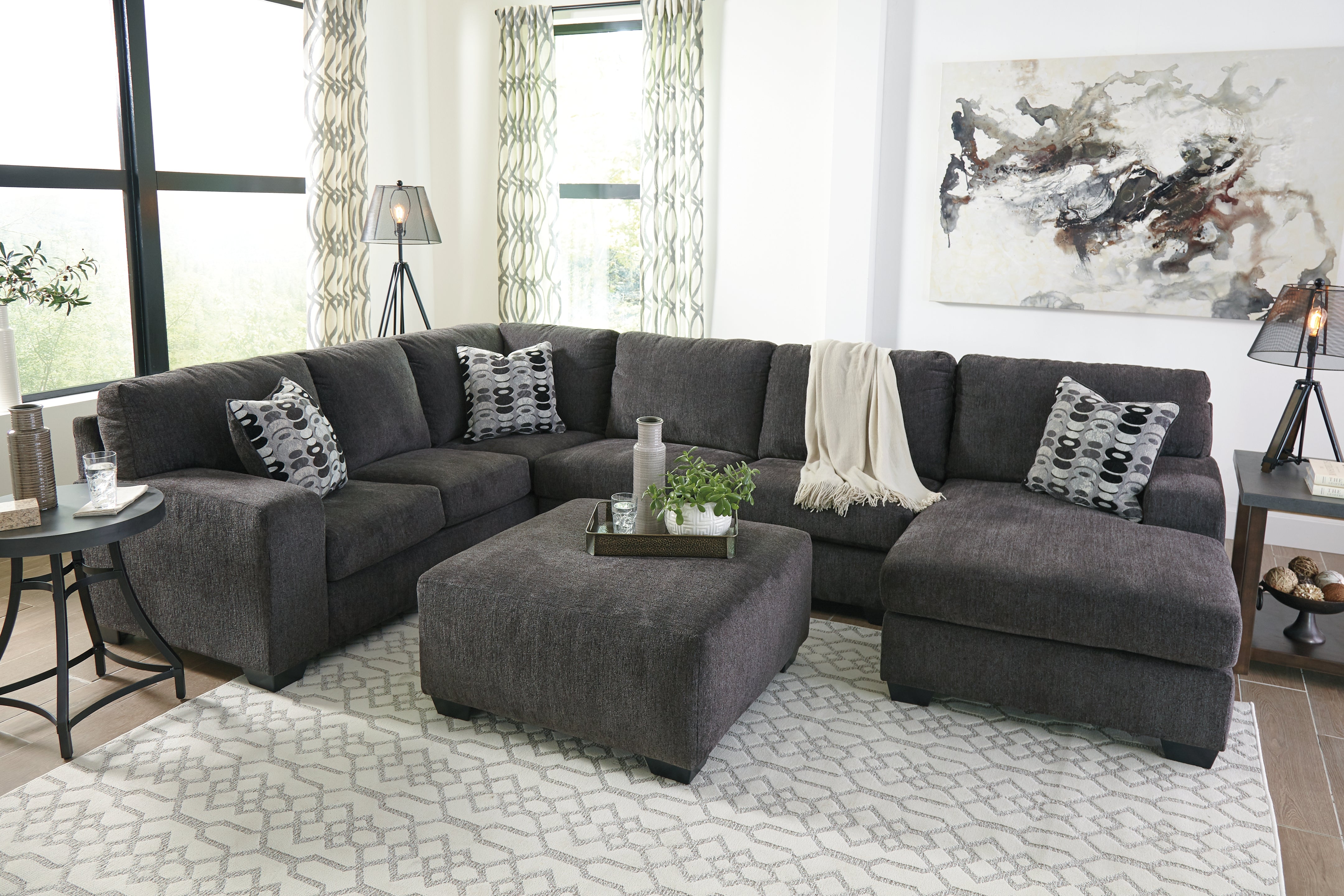 Furniture City Laplace - Ashley Furniture - BallinasloeLiving Room - Oversized Accent Ottoman / Smoke - 8070308