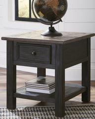 Tyler Creek - Rectangular End Table - Grayish Brown / Black