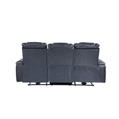 Keziah - Power Double Reclining Sofa With Power Headrests And Storage Arms - Blue