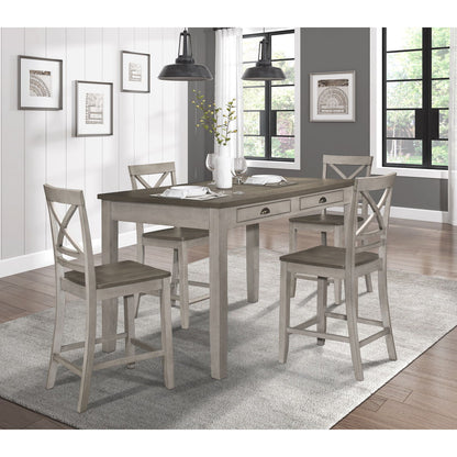 Brightleaf - Counter Height Chair (Set of 2) - Brown / Gray
