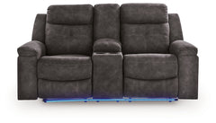 Brysonview - Double Reclining Loveseat With Console - Charcoal