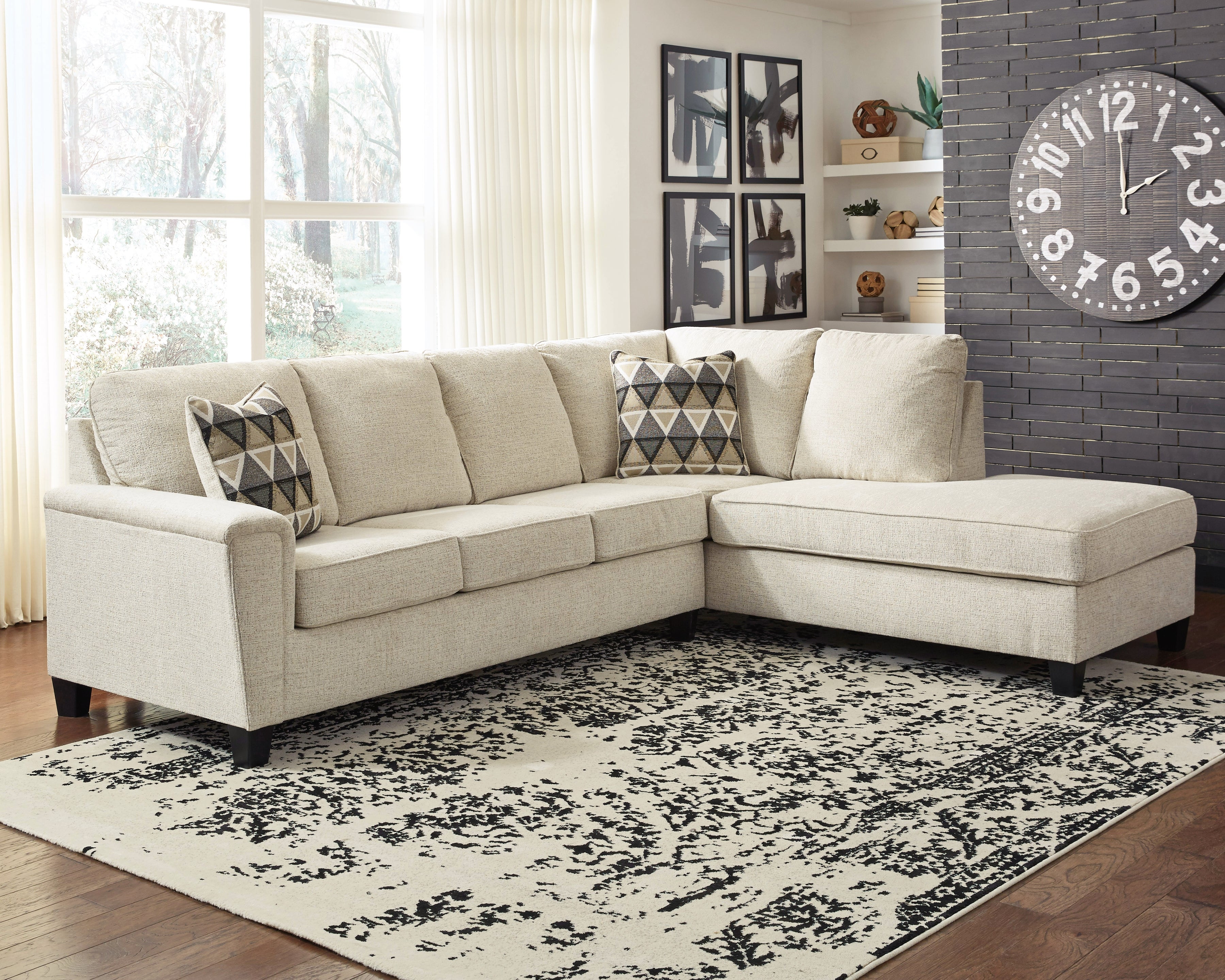 Furniture City Laplace - Ashley Furniture - Abinger Sectionals - LAF 2-Piece Sleeper Sectional with Chaise / Natural - 83904S2