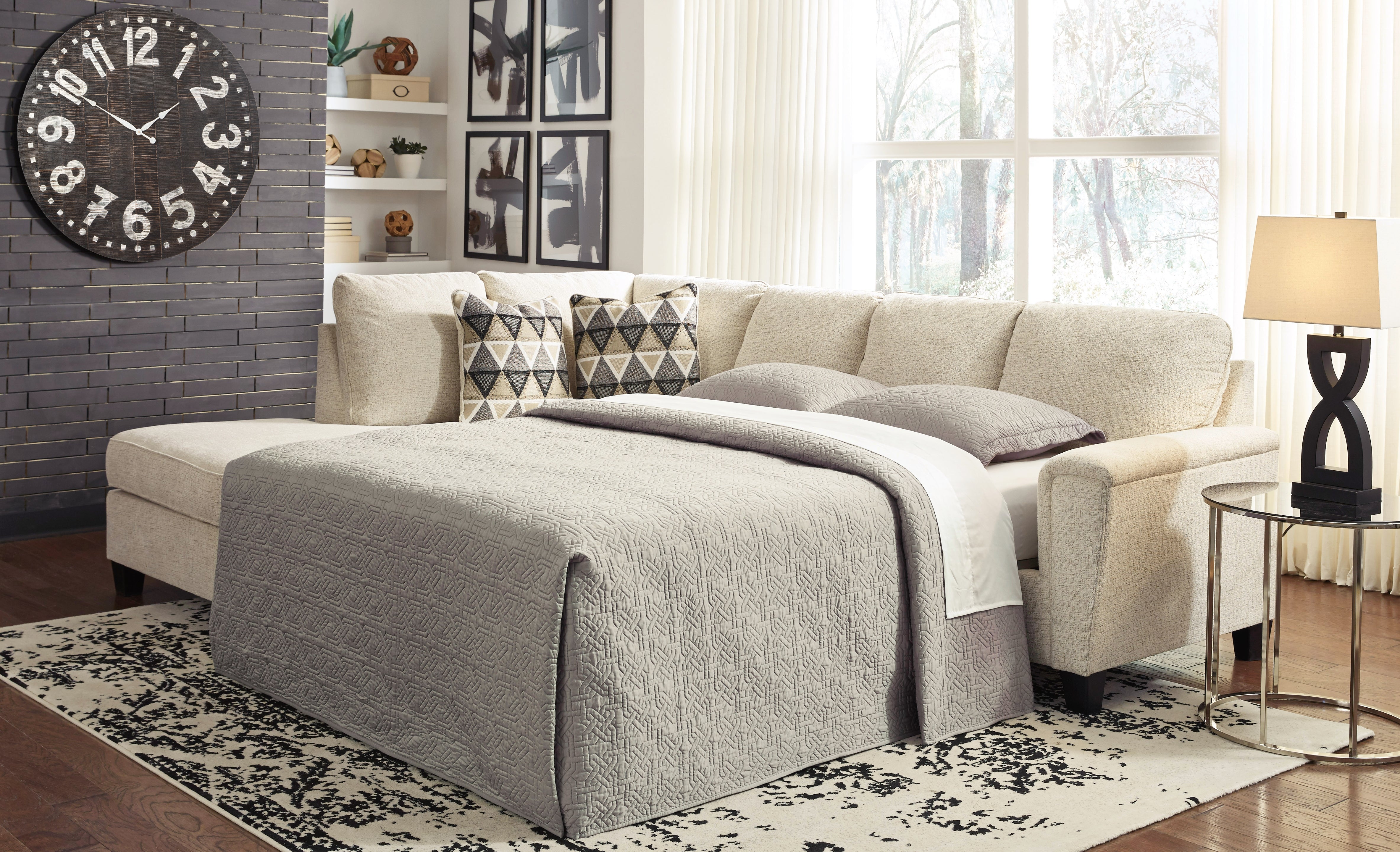 Furniture City Laplace - Ashley Furniture - Abinger Sectionals - RAF Sofa Sleeper / Natural - 8390470
