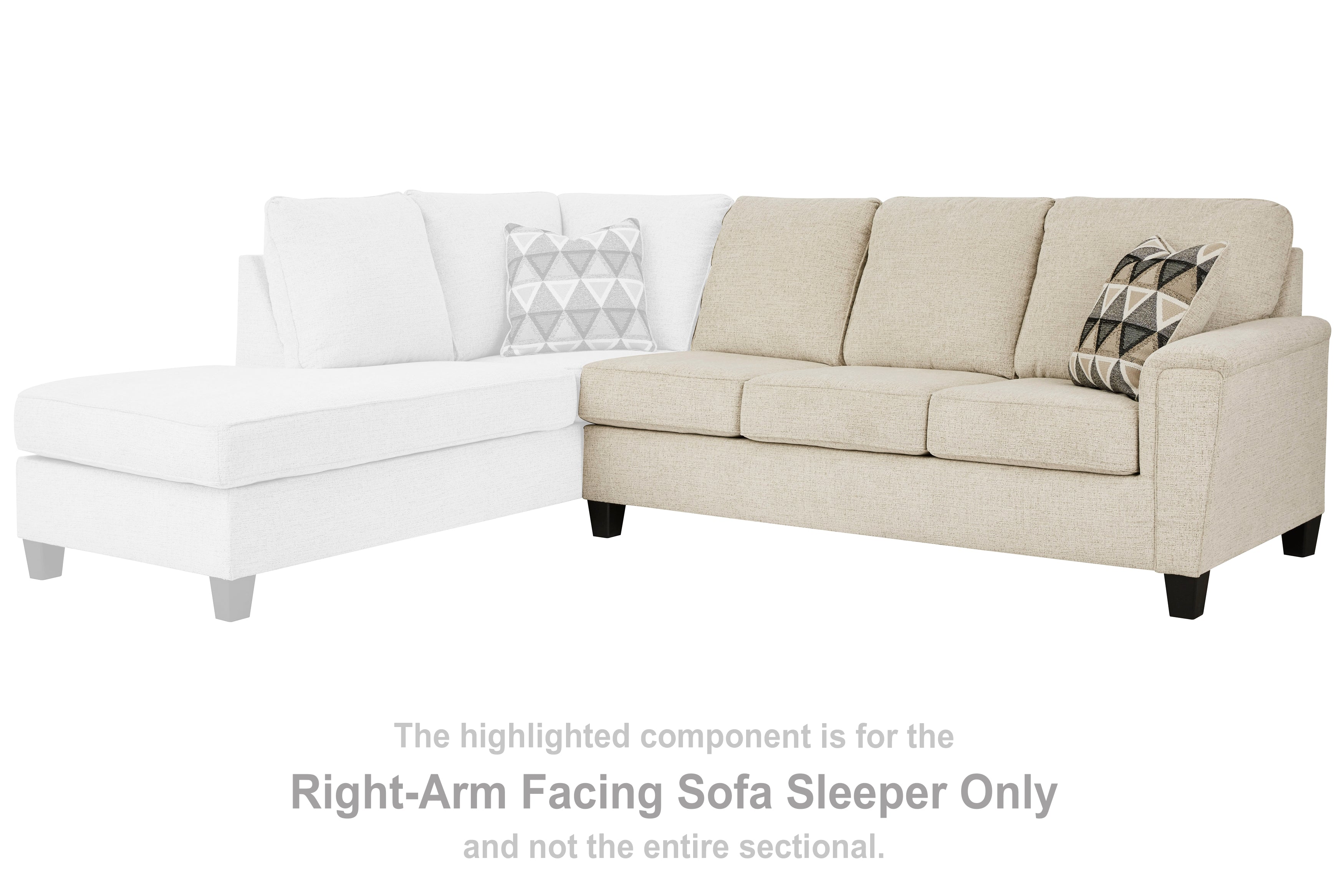 Furniture City Laplace - Ashley Furniture - Abinger Sectionals - RAF Sofa Sleeper / Natural - 8390470