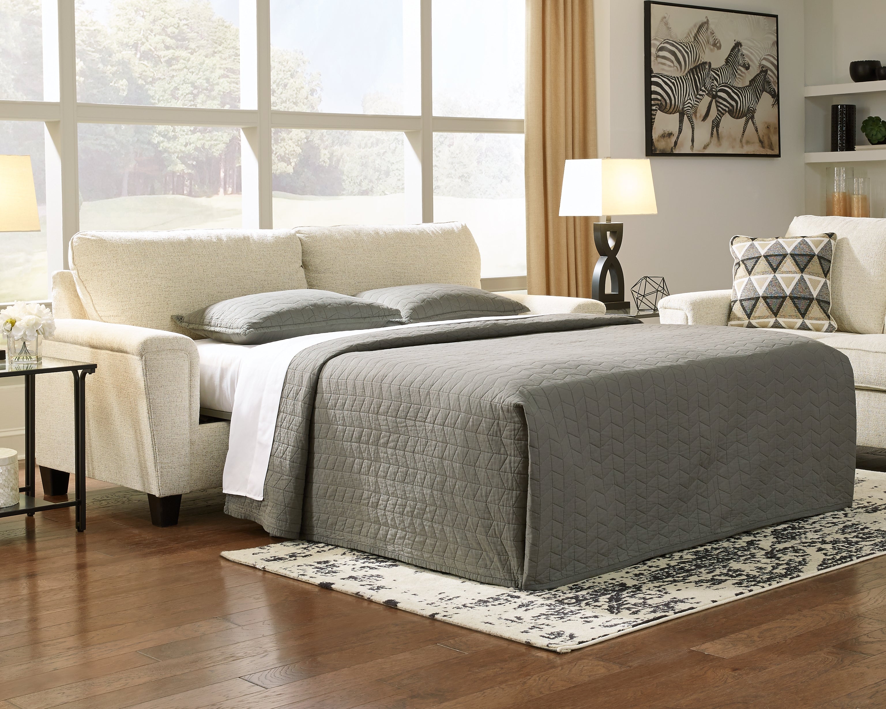 Furniture City Laplace - Ashley Furniture - AbingerLiving Room - Queen Sofa Sleeper / Natural - 8390439