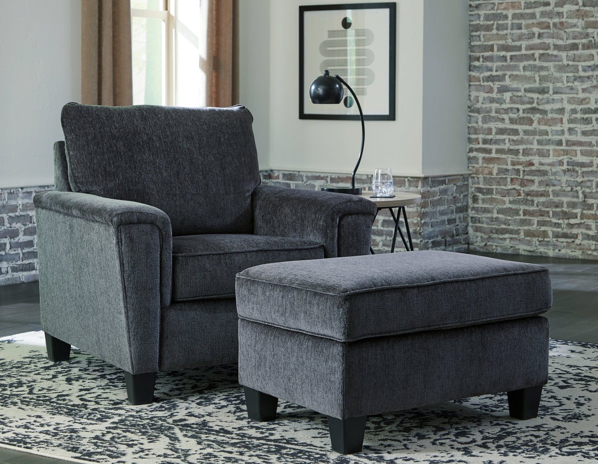 Furniture City Laplace - Ashley Furniture - Abinger Chair and Ottoman - Chair and Ottoman / Smoke - 83905U4