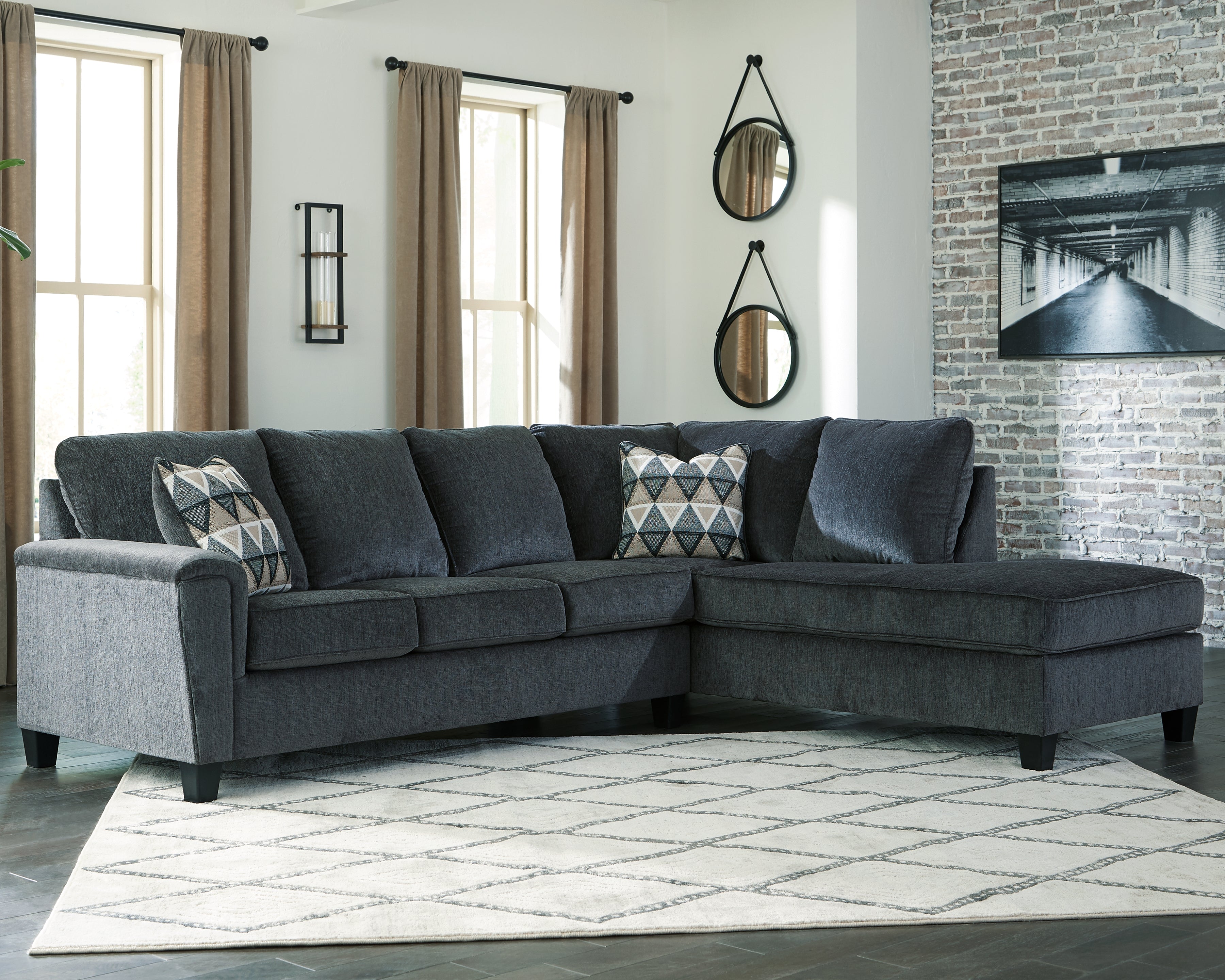 Furniture City Laplace - Ashley Furniture - Abinger Sectionals - LAF 2-Piece Sectional with Chaise / Smoke - 83905S2