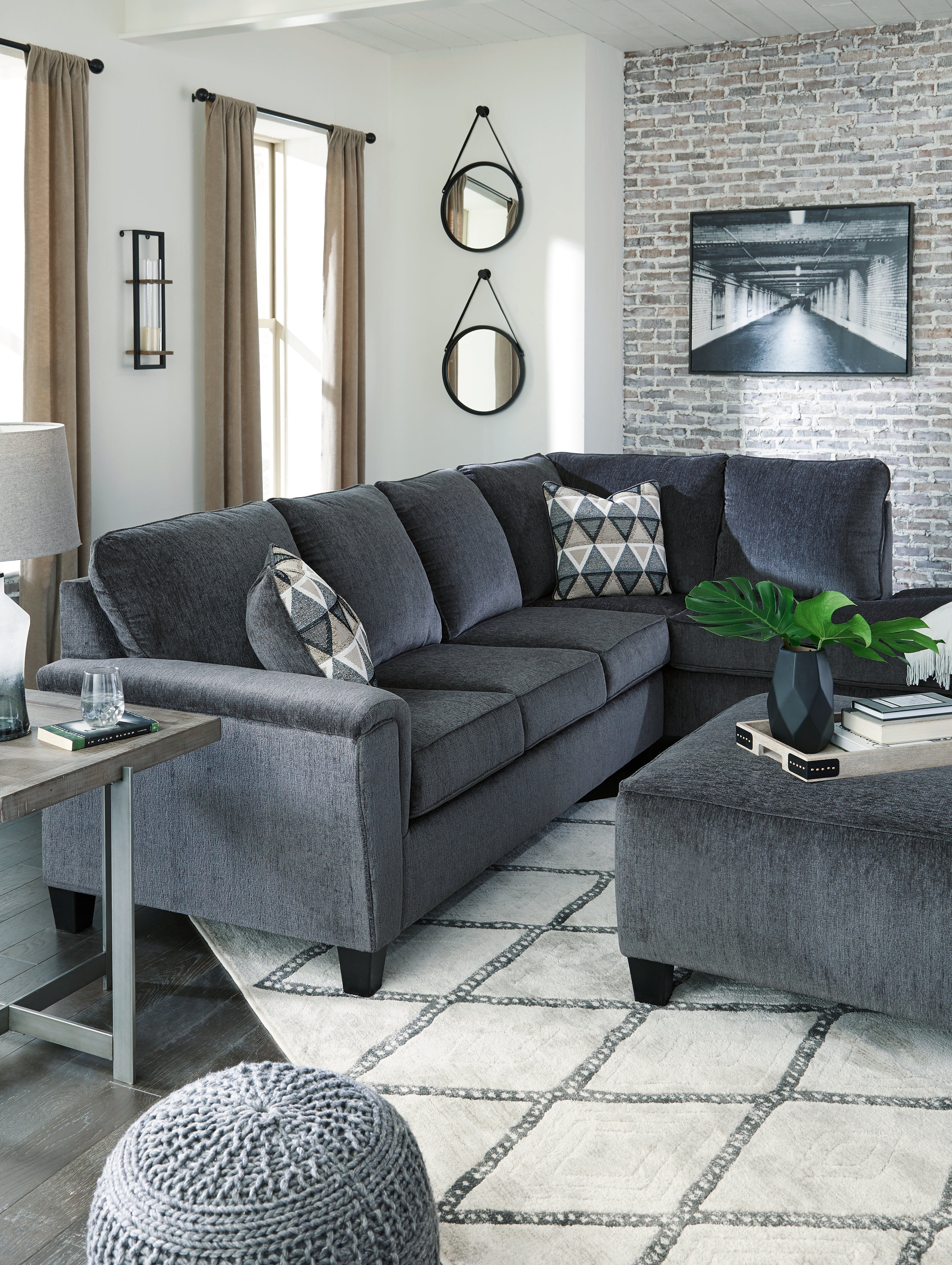 Furniture City Laplace - Ashley Furniture - Abinger Sectionals - LAF 2-Piece Sectional with Chaise / Smoke - 83905S2