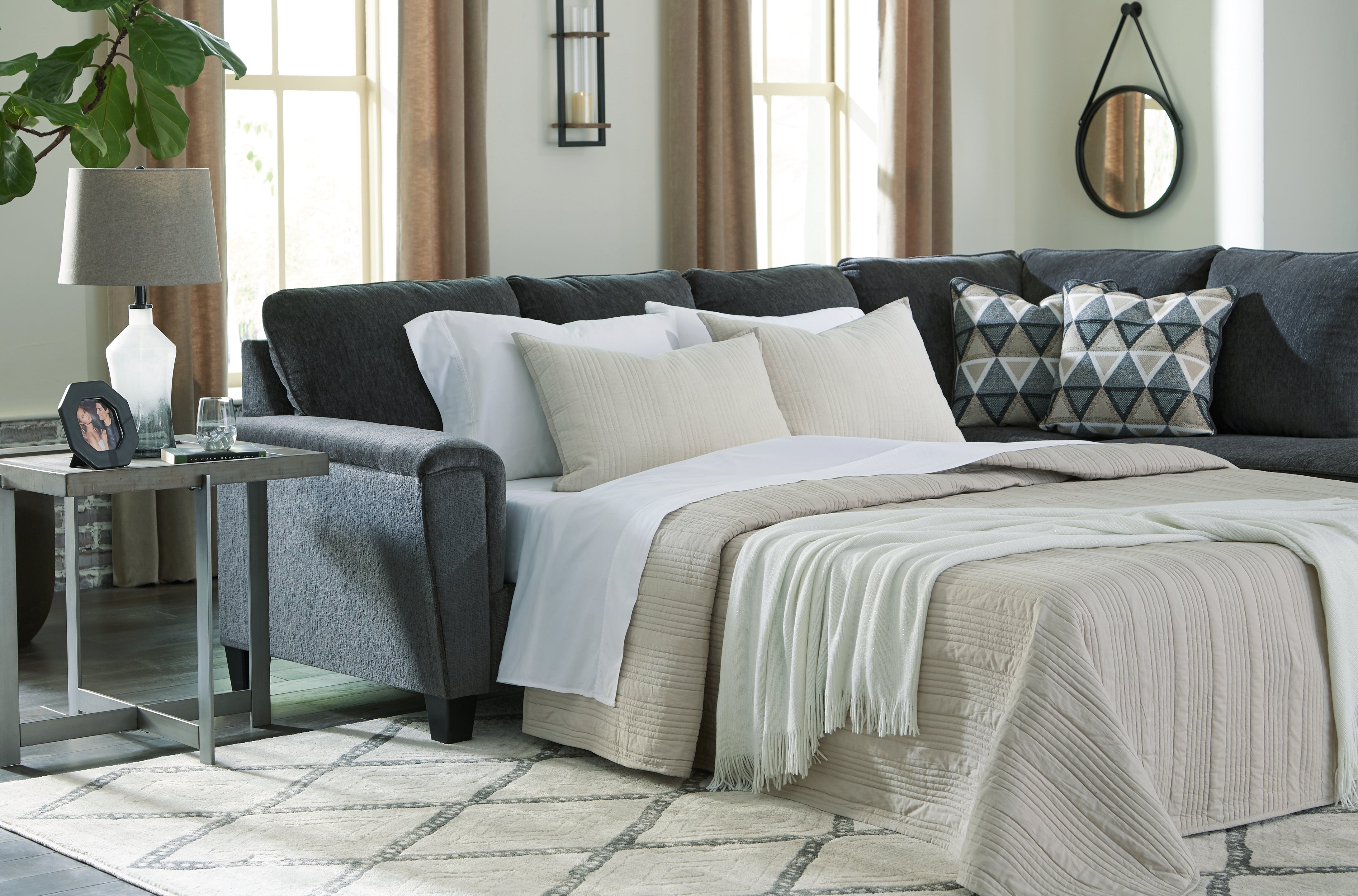 Furniture City Laplace - Ashley Furniture - Abinger Sectionals - RAF Sofa Sleeper / Natural - 8390569