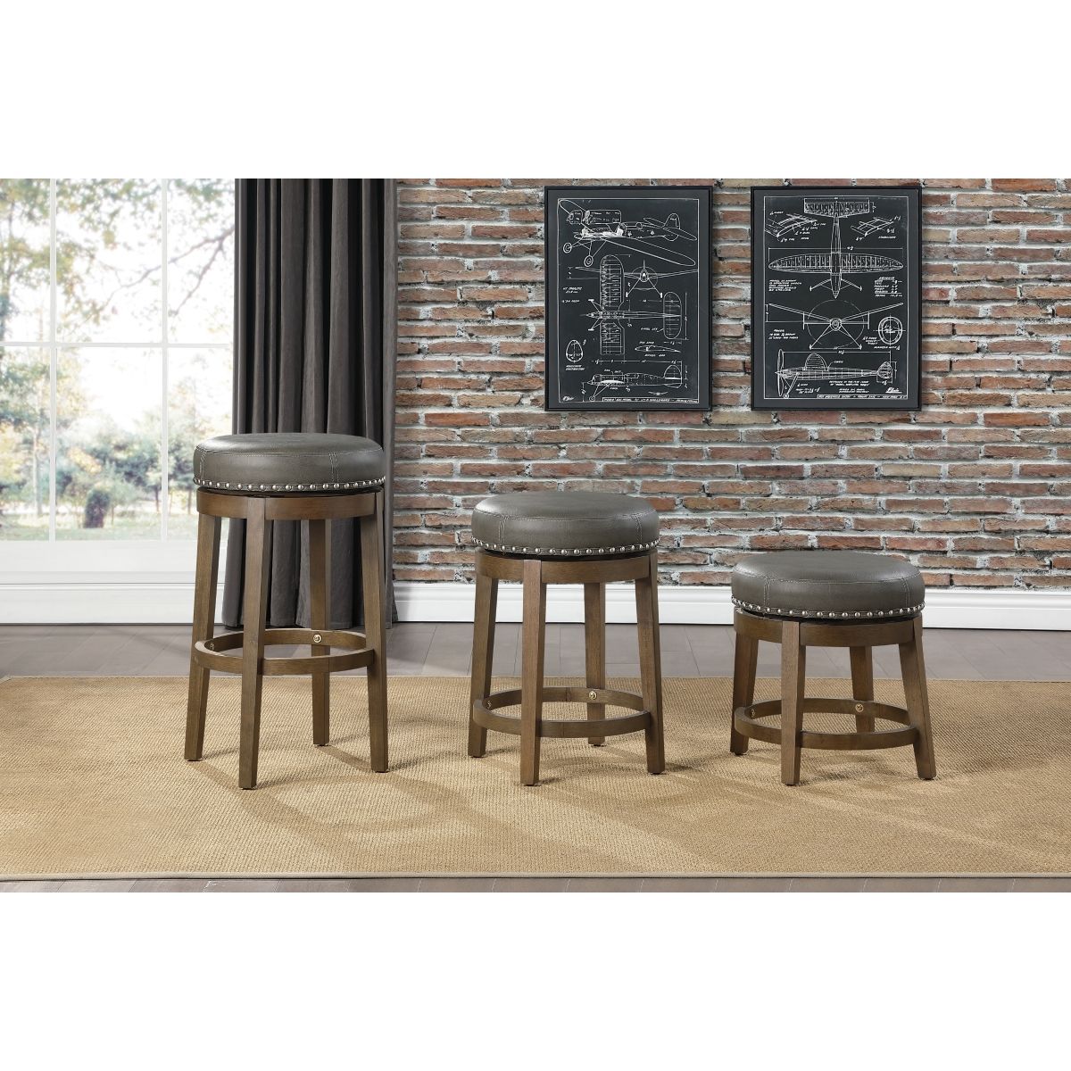 Westby - Round Swivel Stool (Set of 2)