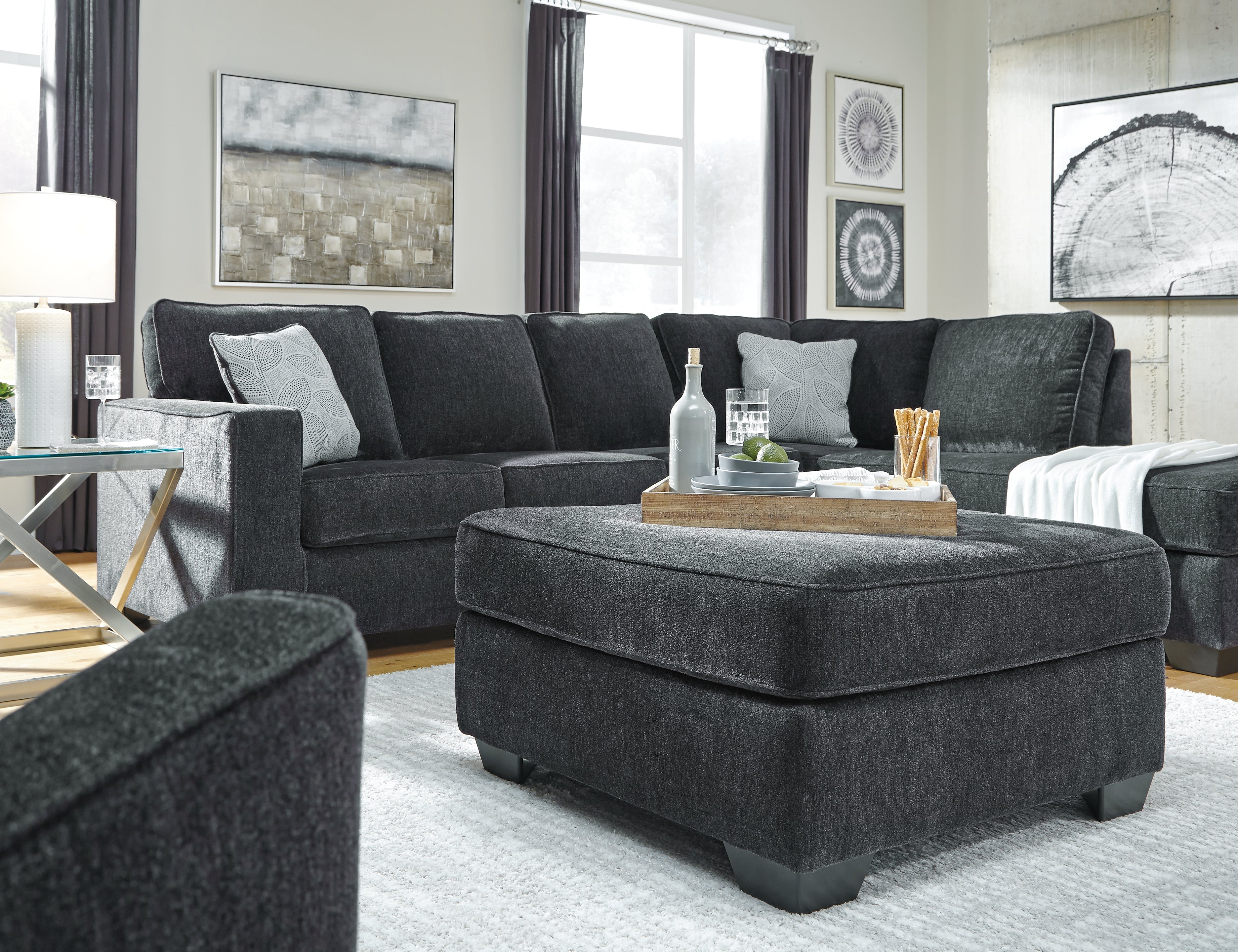 Furniture City Laplace - Ashley Furniture - AltariLiving Room - Oversized Accent Ottoman / Slate - 8721308