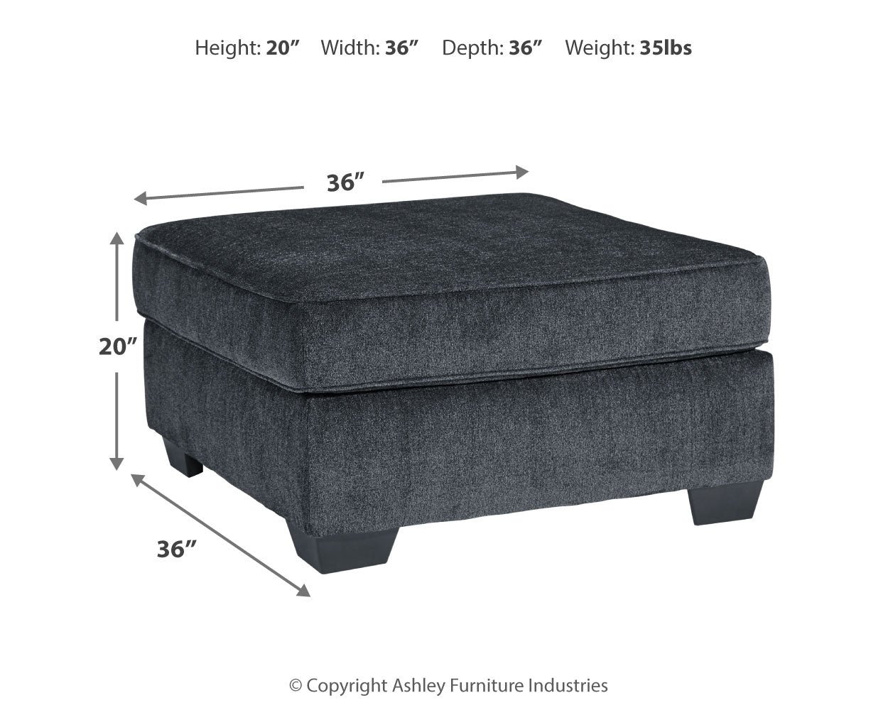 Furniture City Laplace - Ashley Furniture - AltariLiving Room - Oversized Accent Ottoman / Slate - 8721308