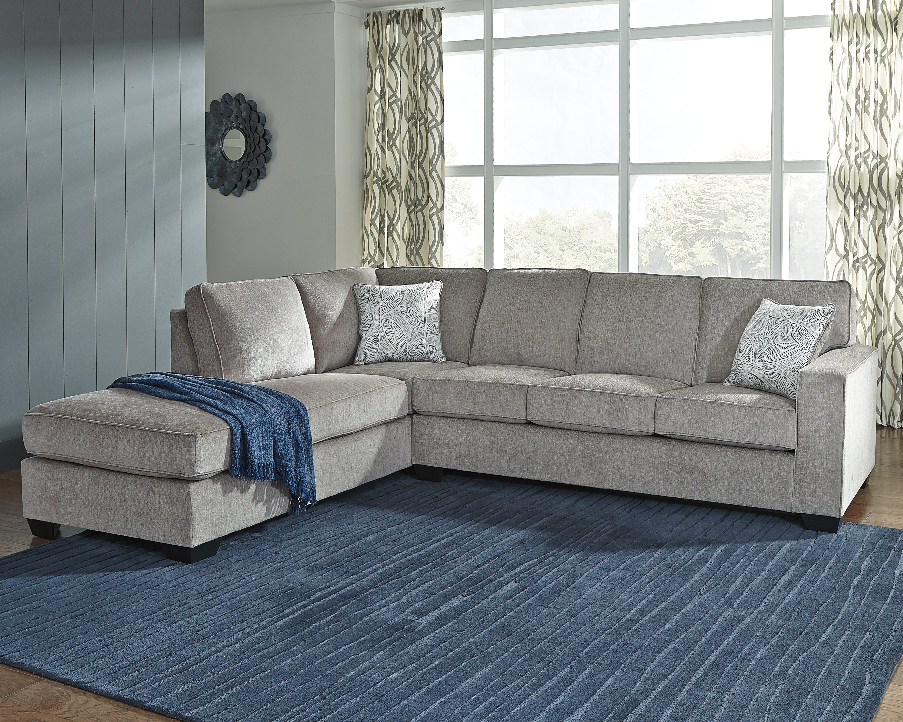 Furniture City Laplace - Ashley Furniture - Altari Sectionals - 2-Piece Sleeper Sectional with Chaise / Slate - 87214S4