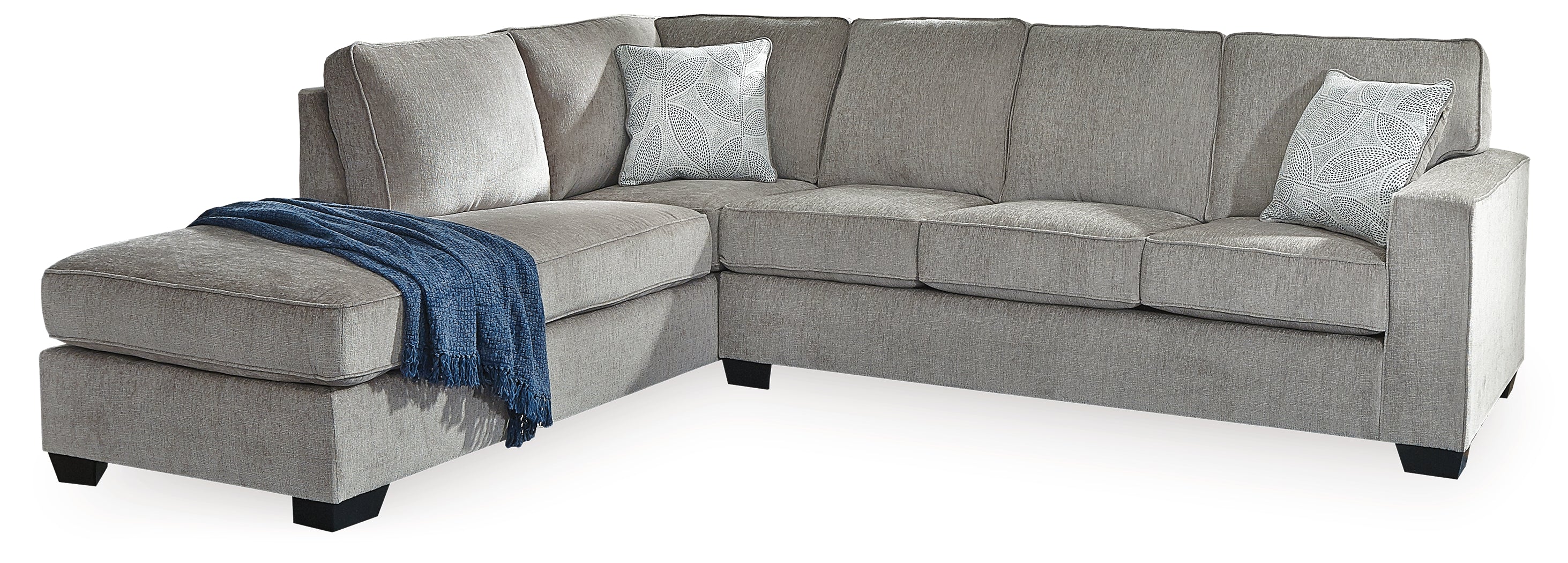 Furniture City Laplace - Ashley Furniture - Altari Sectionals - RAF 2-Piece Sectional with Chaise / Alloy - 87214S1