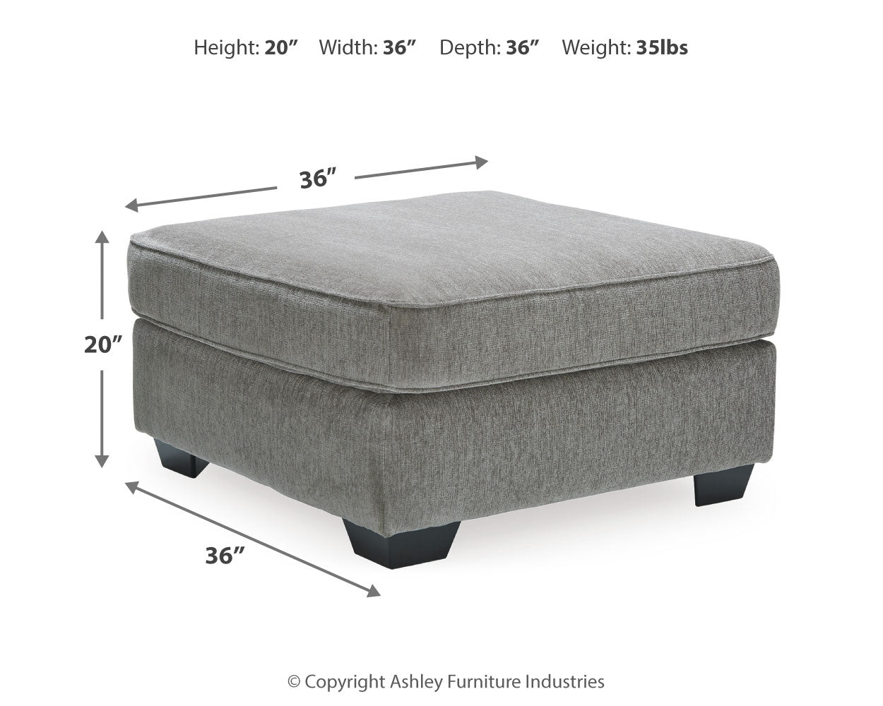 Furniture City Laplace - Ashley Furniture - AltariLiving Room - Oversized Accent Ottoman / Alloy - 8721408