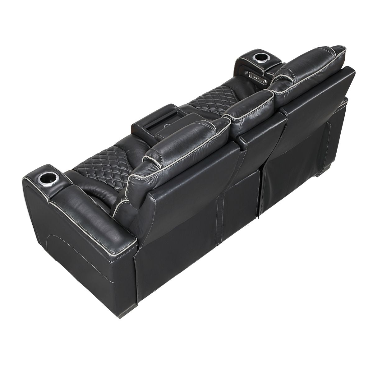 Apex - Power Double Reclining Loveseat With Center Console, Power Headrests, Storage Arms With Cup Holders, Wireless Charger, Air Massage And Heat, LED Lighting And Charging Ports