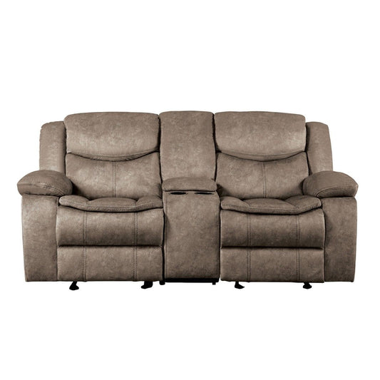 Bastrop - Double Glider Reclining Loveseat With Center Console
