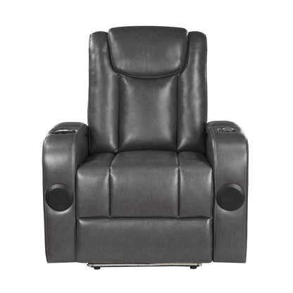 Turbo - Power Reclining Chair With Wireless Charger - Gray