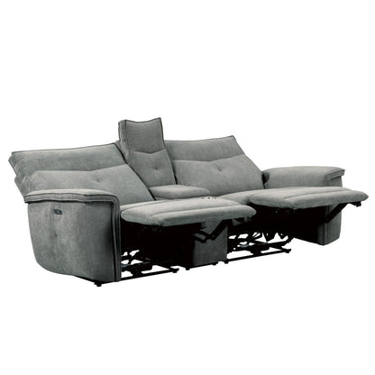 Tesoro - 3 Piece Power Double Reclining Loveseat - Dark Gray