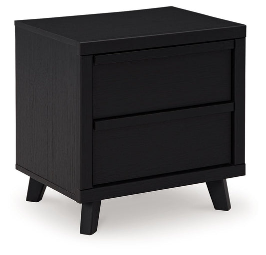 Danziar - Two Drawer Night Stand - Black