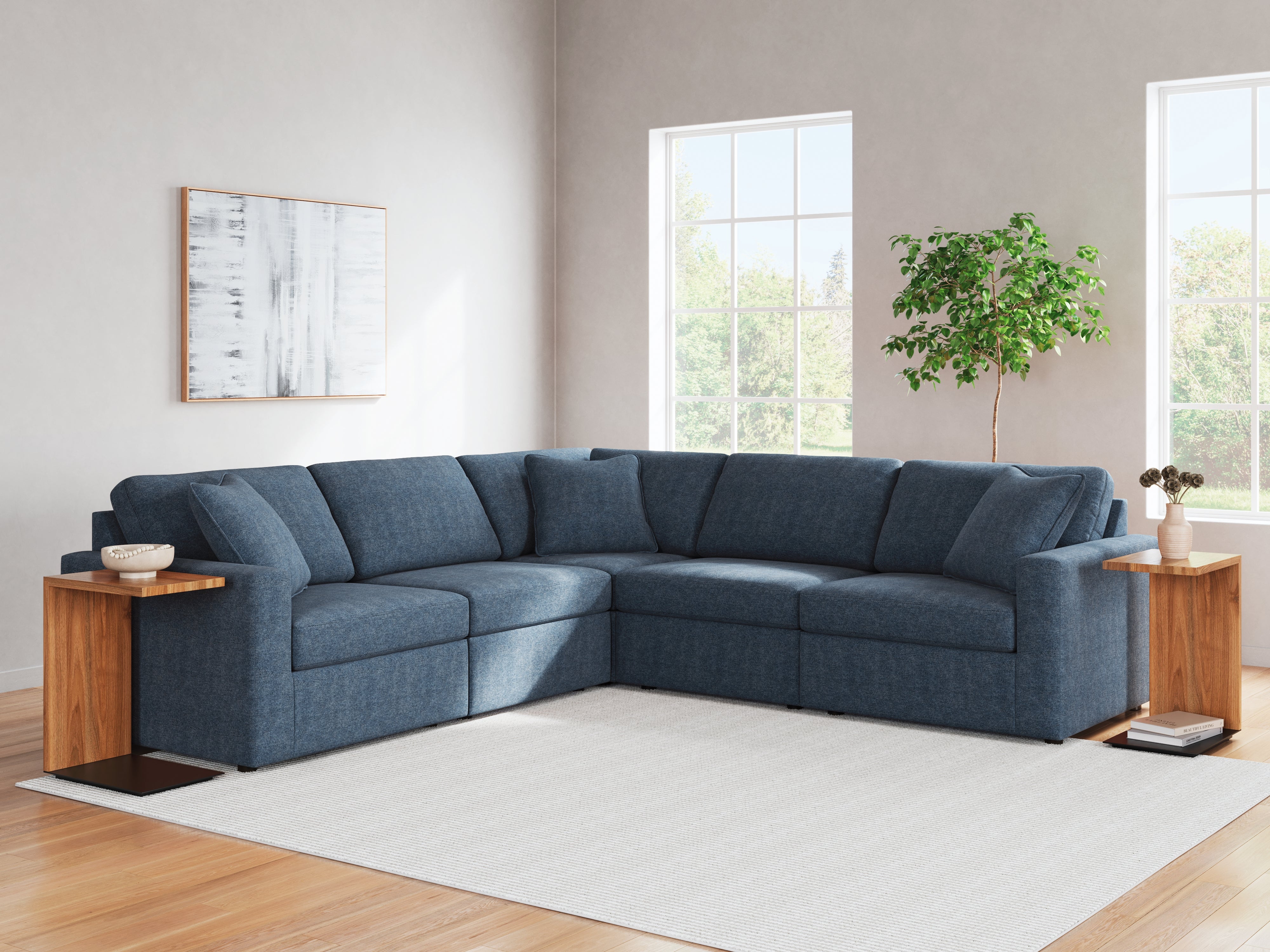 Furniture City Laplace - Ashley Furniture - Modmax 5-Piece Sectional - RAF 5-Piece Sectional / Ink - 92101S6