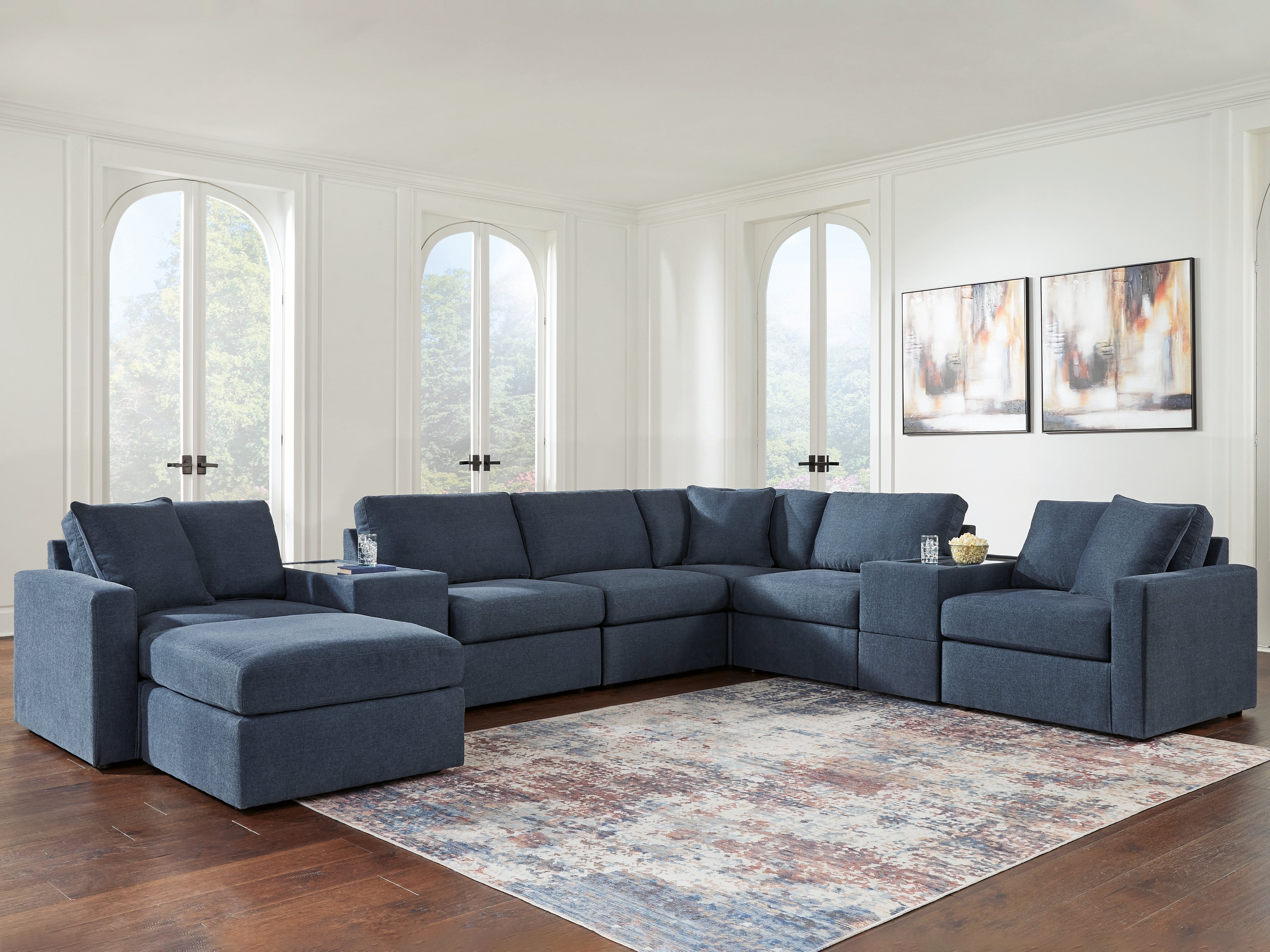 Furniture City Laplace - Ashley Furniture - Modmax 8-Piece Sectional and Ottoman - 8-Piece Sectional and Ottoman / Ink - 92101U3