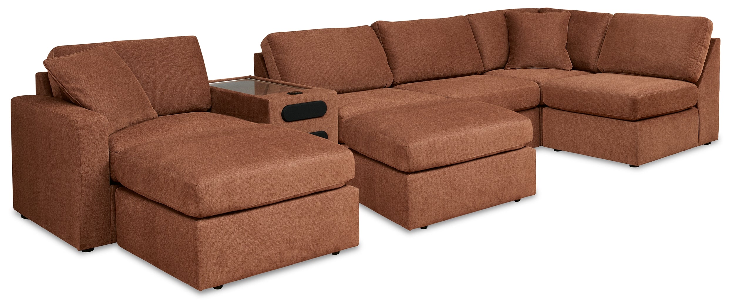 Furniture City Laplace - Ashley Furniture - Modmax 6-Piece Sectional and 2 Ottomans - 6-Piece Sectional and 2 Ottomans / Spice - 92102U8