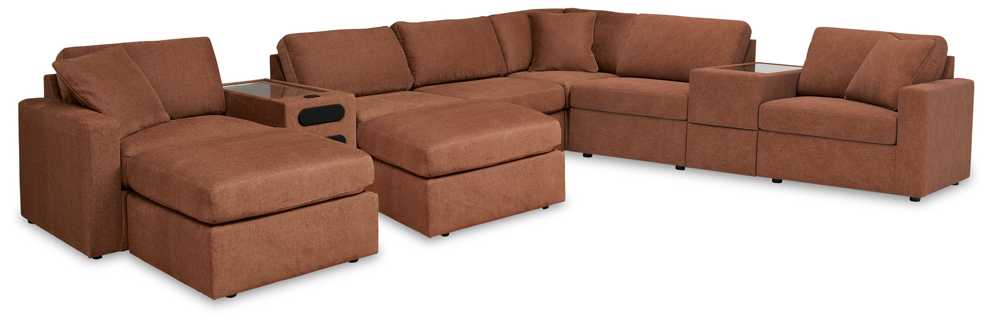 Furniture City Laplace - Ashley Furniture - Modmax 8-Piece Sectional and 2 Ottomans - 8-Piece Sectional and 2 Ottomans / Spice - 92102U13