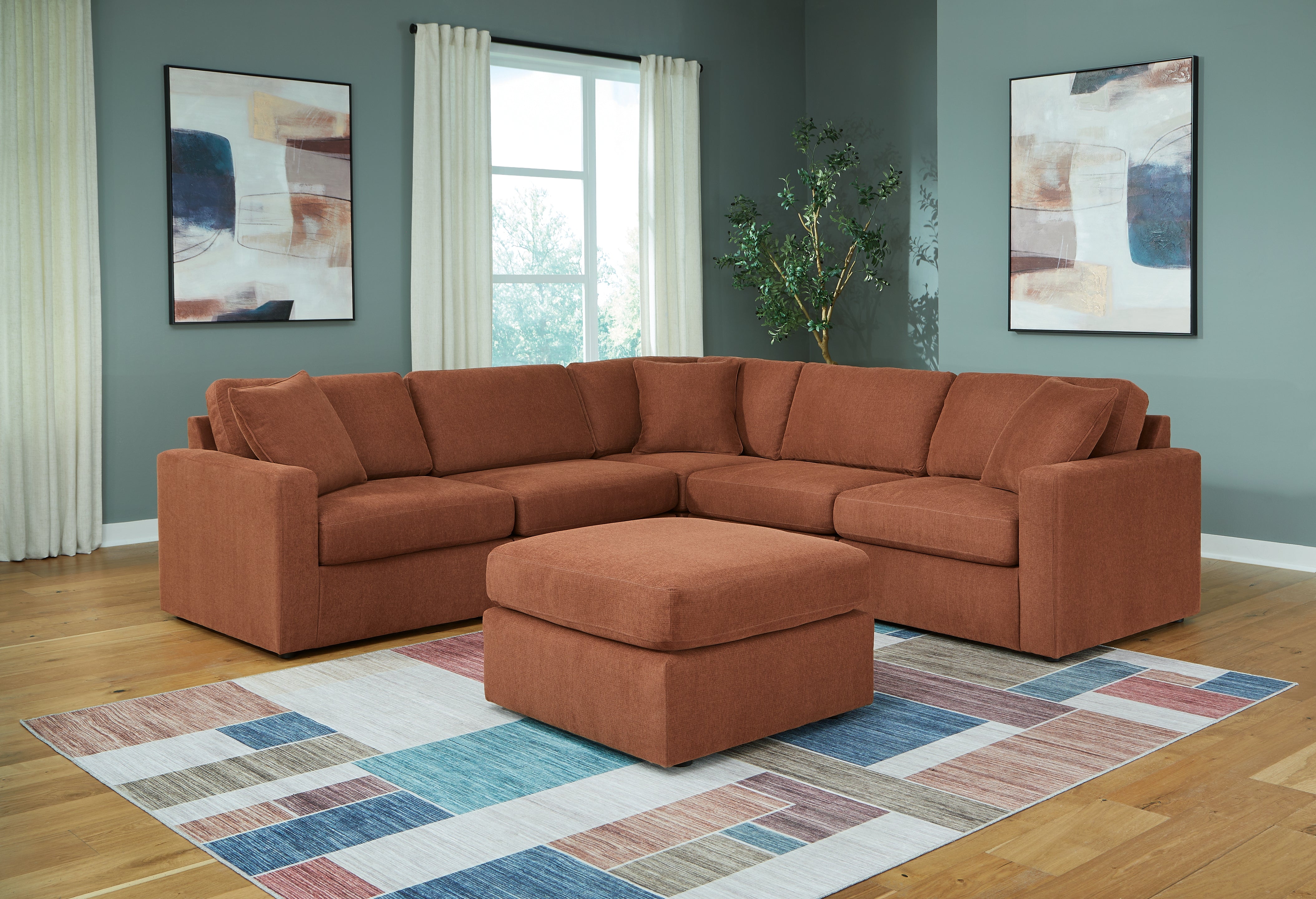 Furniture City Laplace - Ashley Furniture - Modmax 5-Piece Sectional and Ottoman - 5-Piece Sectional and Ottoman / Spice - 92102U14