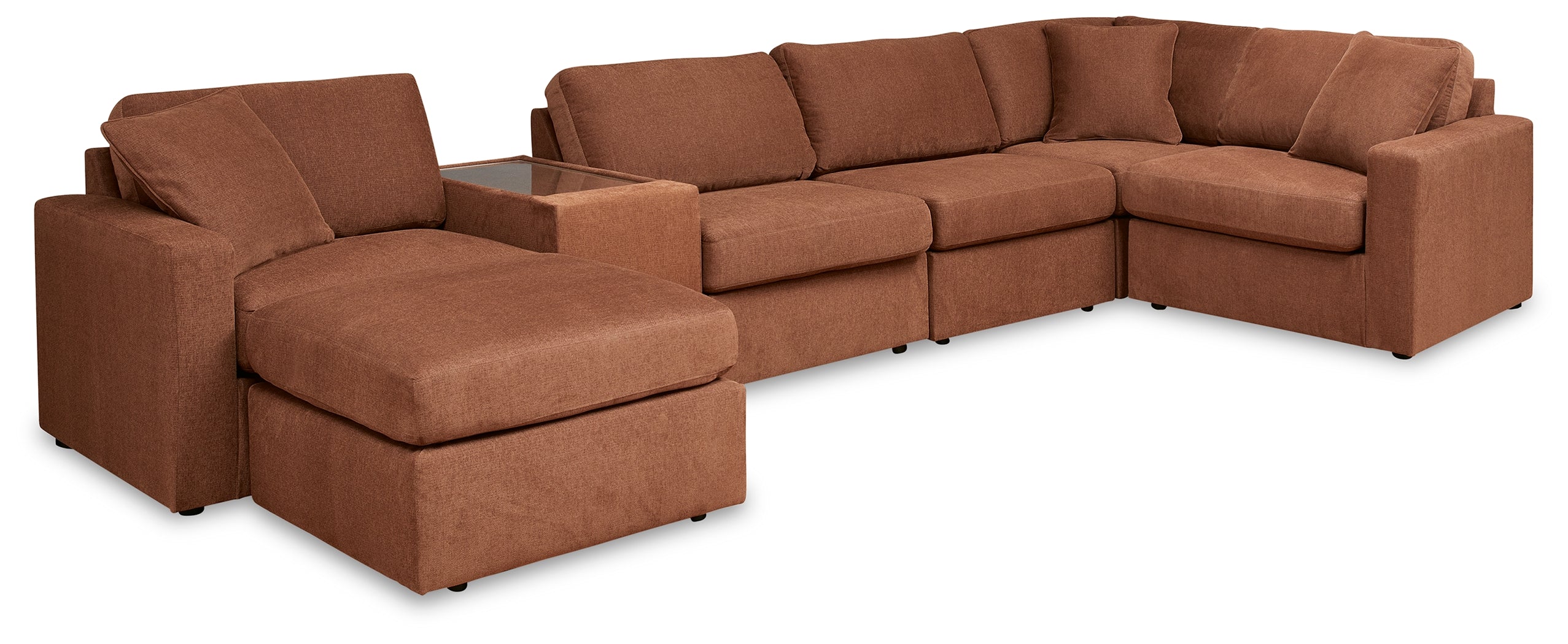 Furniture City Laplace - Ashley Furniture - Modmax 6-Piece Sectional and Ottoman - 6-Piece Sectional and Ottoman / Spice - 92102U16