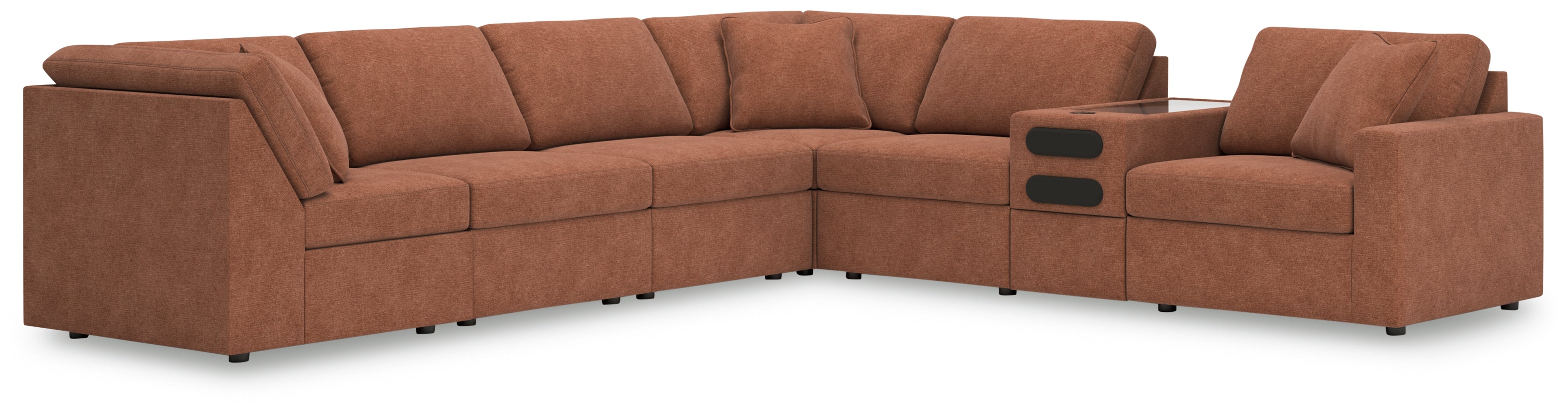Furniture City Laplace - Ashley Furniture - Modmax 7-Piece Sectional - 7-Piece Sectional with Audio Console / Spice - 92102S34