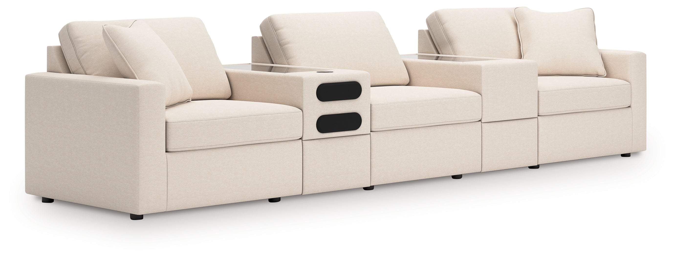 Furniture City Laplace - Ashley Furniture - Modmax 5-Piece Sectional with Audio System - RAF 5-Piece Sectional with Audio System / Oyster - 92103S64