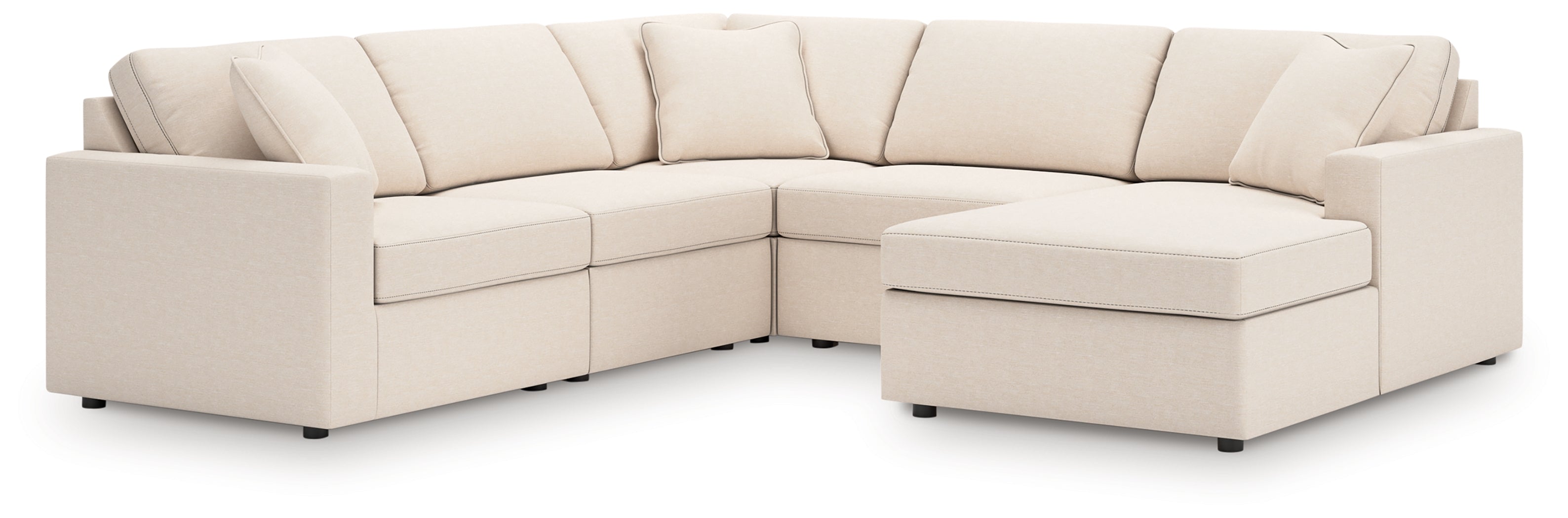 Furniture City Laplace - Ashley Furniture - Modmax 5-Piece Sectional with Chaise - RAF 5-Piece Sectional with Chaise / Oyster - 92103S68