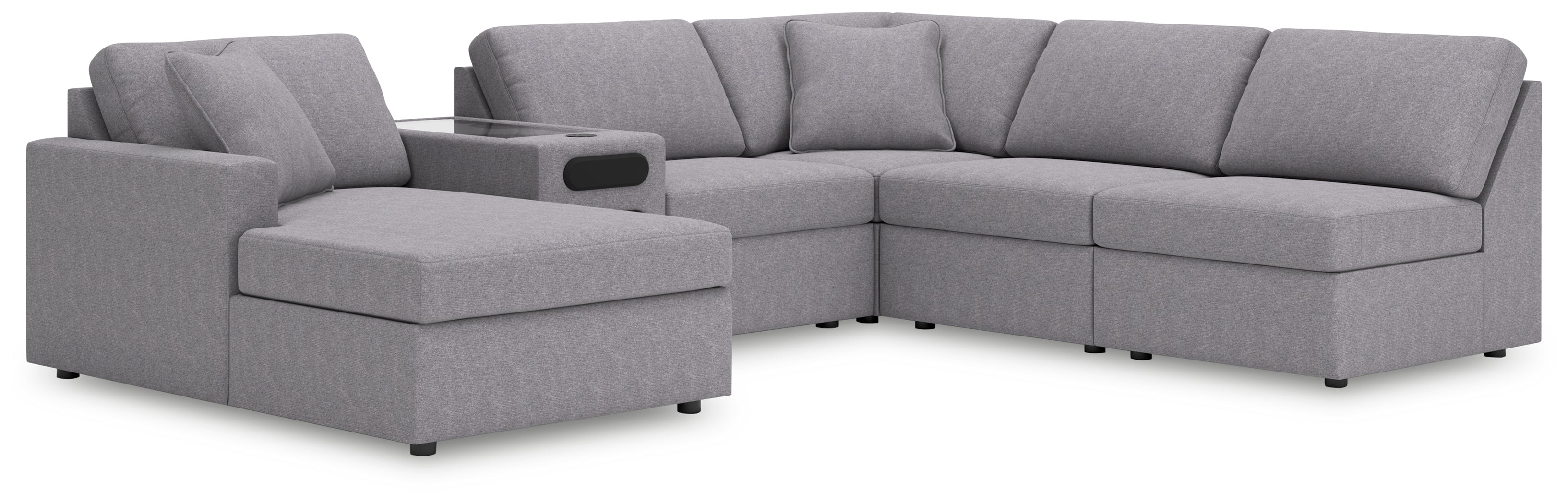 Furniture City Laplace - Ashley Furniture - Modmax 6-Piece Sectional with Chaise - RAF 6-Piece Sectional with Chaise / Granite - 92104S24