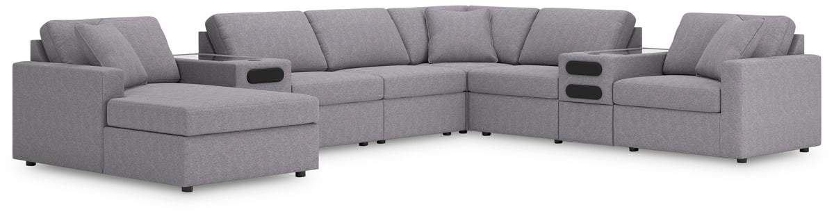 Furniture City Laplace - Ashley Furniture - Modmax 8-Piece Sectional with Audio System and Chaise - RAF 8-Piece Sectional with Audio System and Chaise - 92104S49