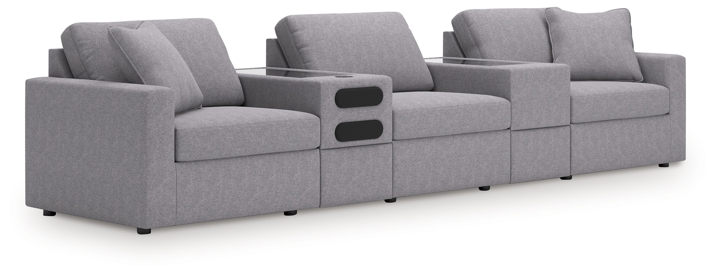 Furniture City Laplace - Ashley Furniture - Modmax 5-Piece Sectional with Audio System - RAF 5-Piece Sectional with Audio System / Granite - 92104S64