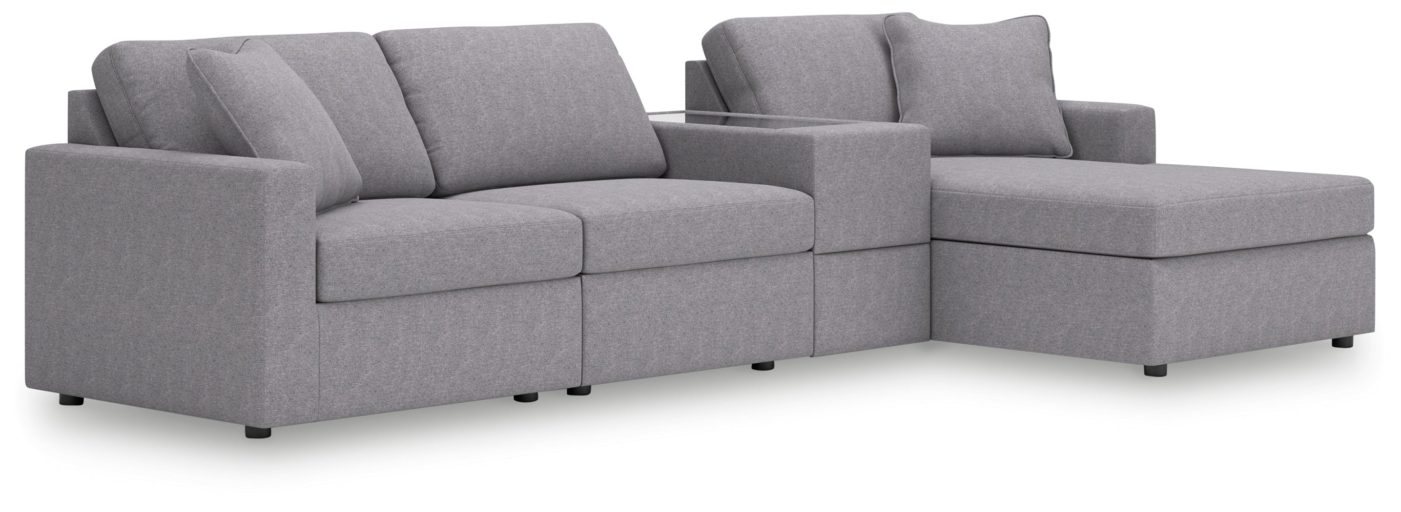 Furniture City Laplace - Ashley Furniture - Modmax 4-Piece Sectional with Chaise - RAF 4-Piece Sectional with Chaise / Granite - 92104S40