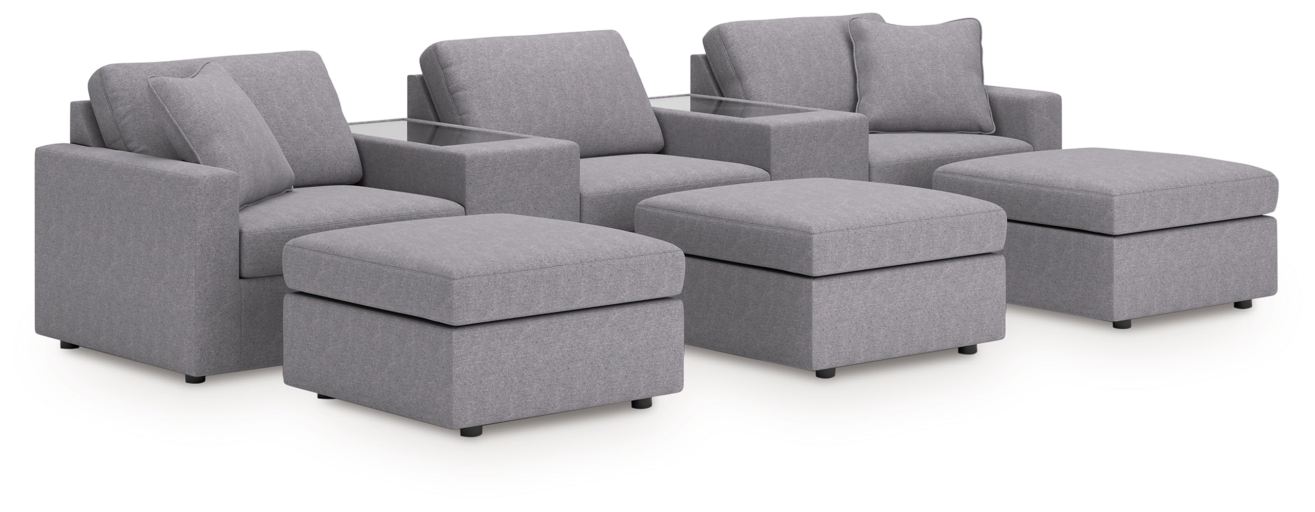 Furniture City Laplace - Ashley Furniture - Modmax 5-Piece Sectional and 3 Ottomans - 5-Piece Sectional and 3 Ottomans - 92104U19