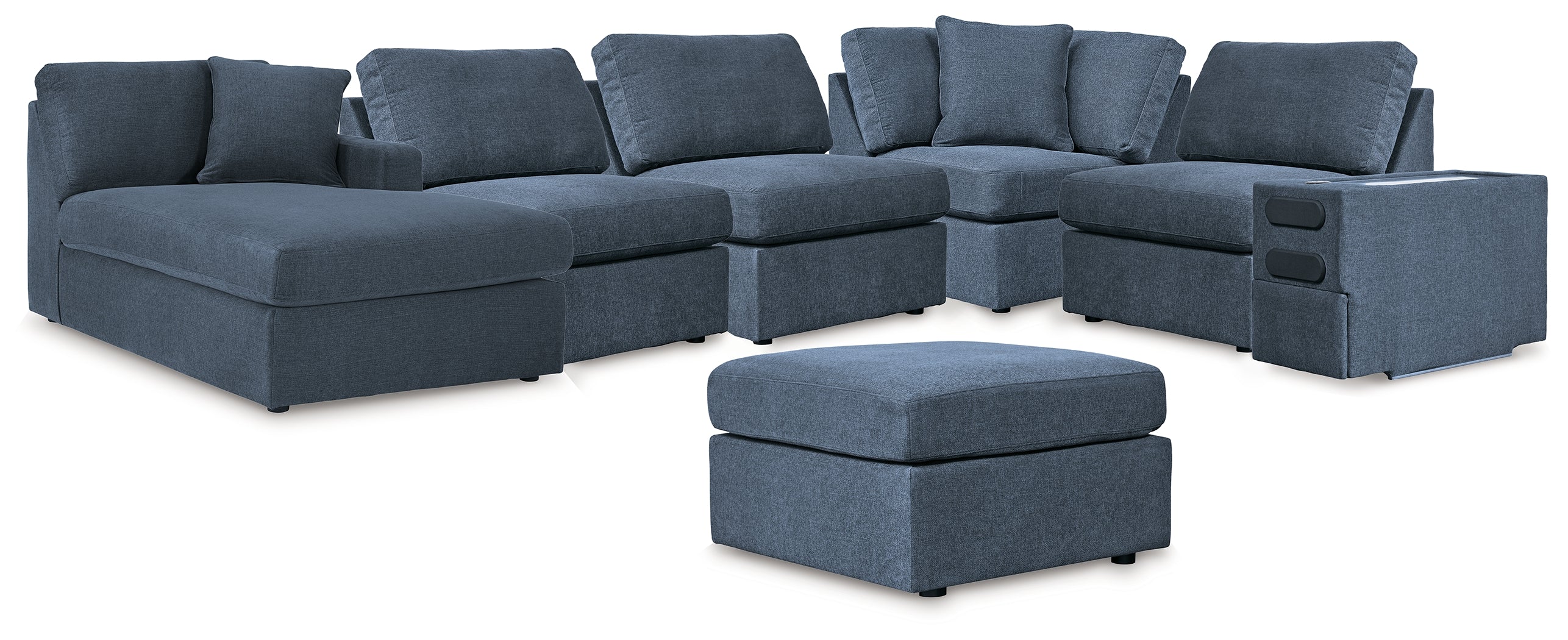 Furniture City Laplace - Ashley Furniture - Modmax 6-Piece Sectional with Chaise and Ottoman - 6-Piece Sectional with Chaise and Ottoman / Ink - 92121U10