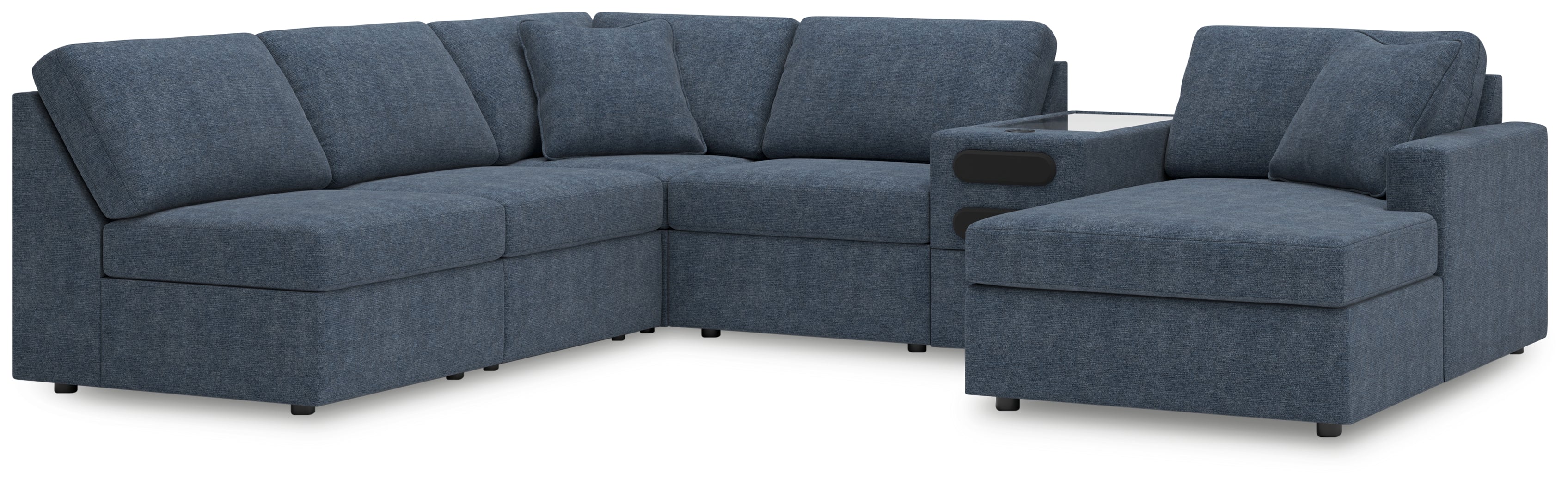 Furniture City Laplace - Ashley Furniture - Modmax 6-Piece Sectional with Chaise - 6-Piece Sectional with Chaise and Audio Console / Ink - 92121S25