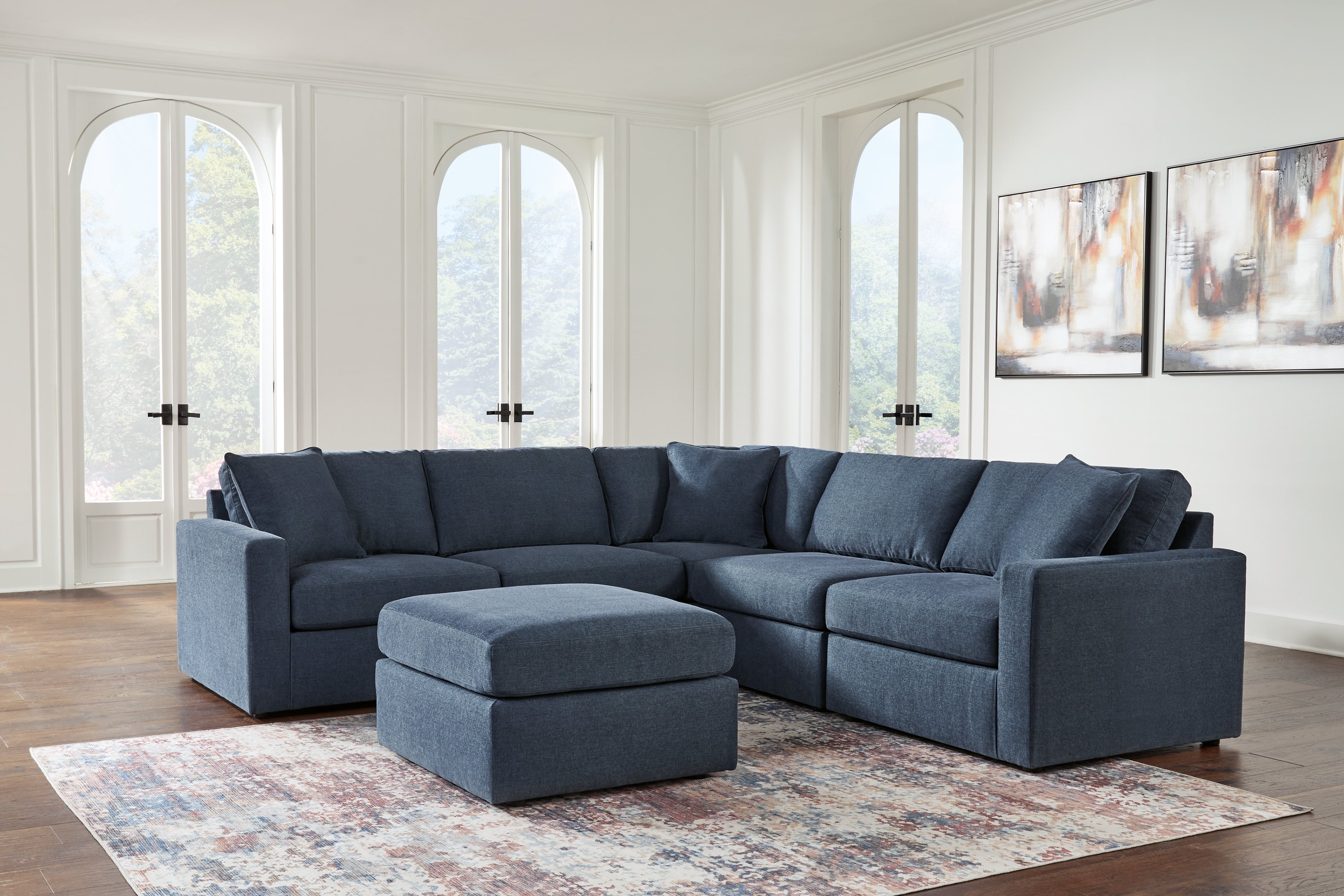 Furniture City Laplace - Ashley Furniture - Modmax 5-Piece Sectional and Ottoman - 5-Piece Sectional and Ottoman / Ink - 92121U14