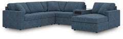 Furniture City Laplace - Ashley Furniture - Modmax 6-Piece Sectional with Audio System and Chaise - RAF 6-Piece Sectional with Audio System and Chaise / Ink - 92121S51