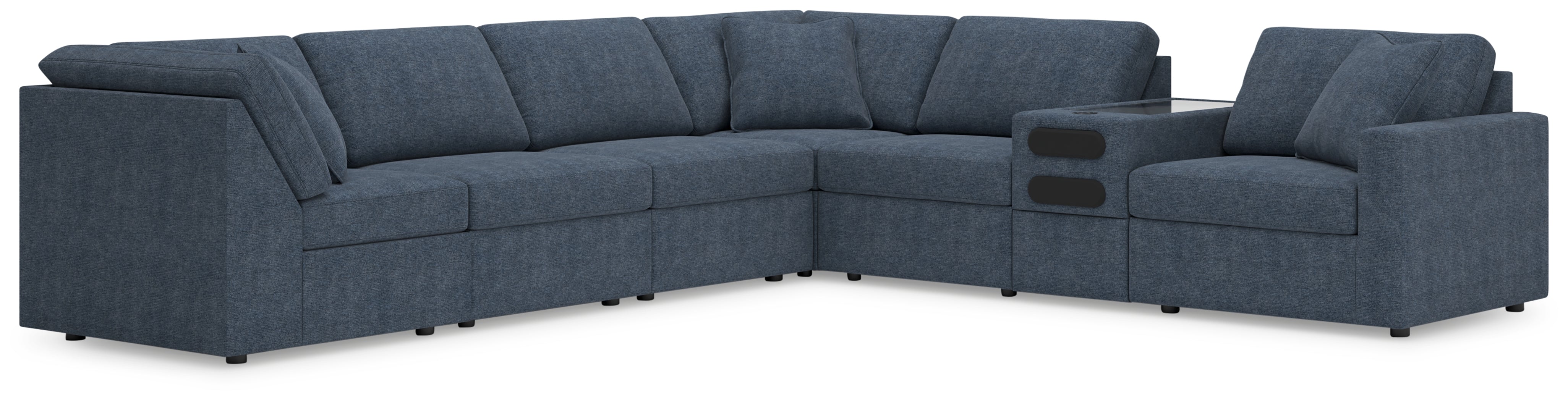 Furniture City Laplace - Ashley Furniture - Modmax 7-Piece Sectional - 7-Piece Sectional with Audio Console / Ink - 92121S34