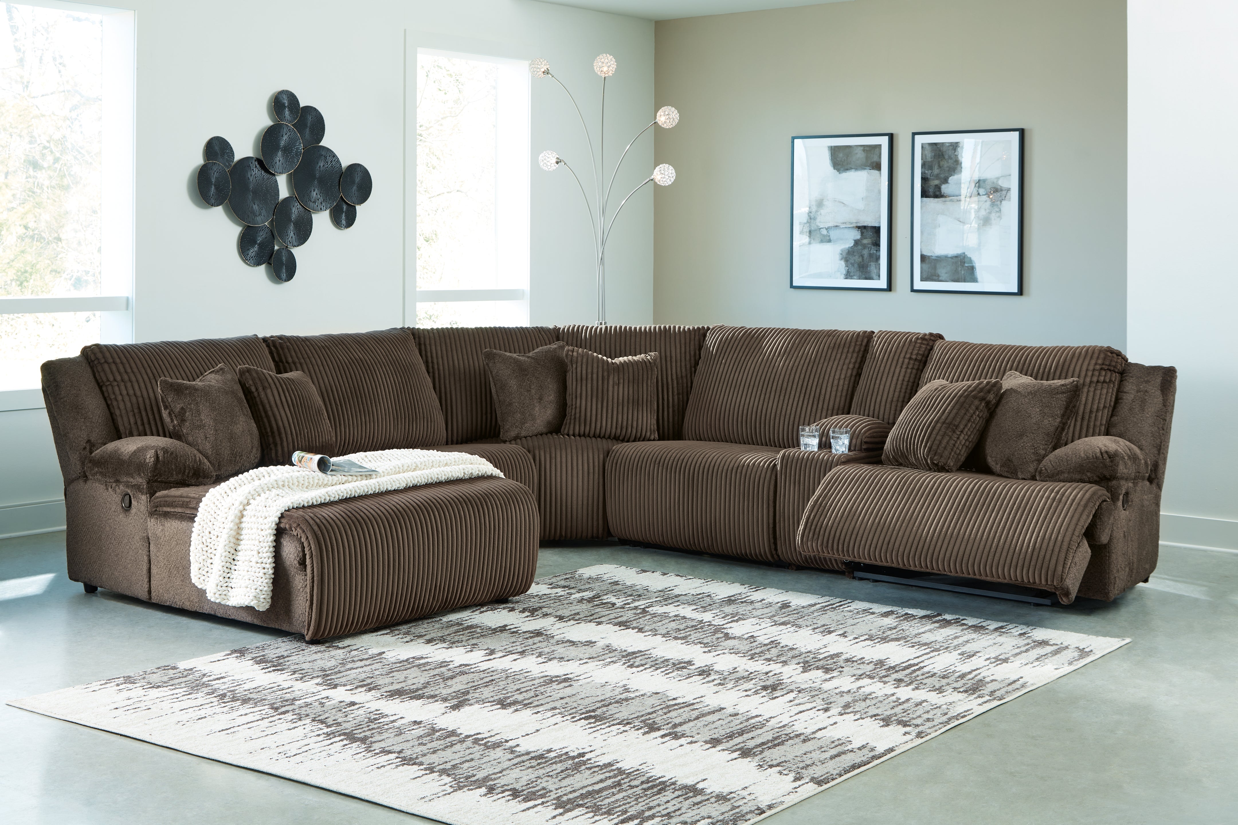 Furniture City Laplace - Ashley Furniture - Top Tier Sectionals - 6-Piece Reclining Sectional with Chaise - 92705S2
