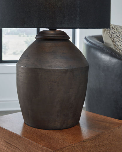 Naareman - Terracotta Table Lamp - Metallic Black