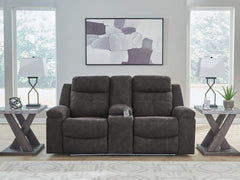 Brysonview - Double Reclining Loveseat With Console - Charcoal